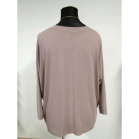 Tunika Bella luźna oversize ze srebrnymi wstawkami - beige